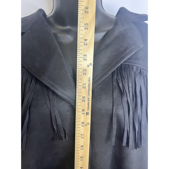 Universal Thread Jacket Womens XL Black Faux Suede Fringe Western Boho Button Up - Picture 3 of 8